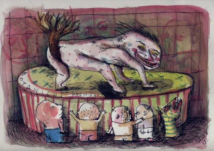 BOTANICUS PREMIER (Il bouffe des glands et chie des chênes) Drawing, 8.3x11.7 in
