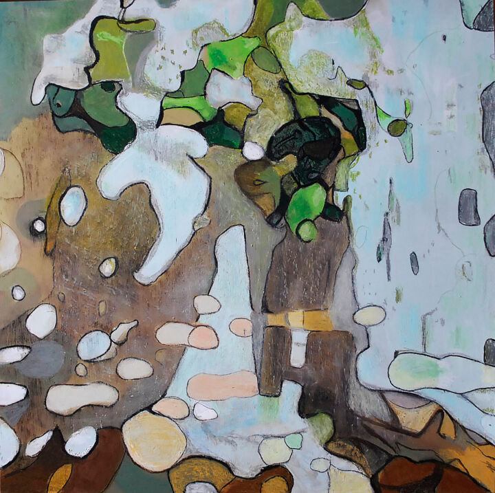 Painting titled "D- dur" by Korchagina, Original Artwork, Acrylic Mounted on Wood Panel