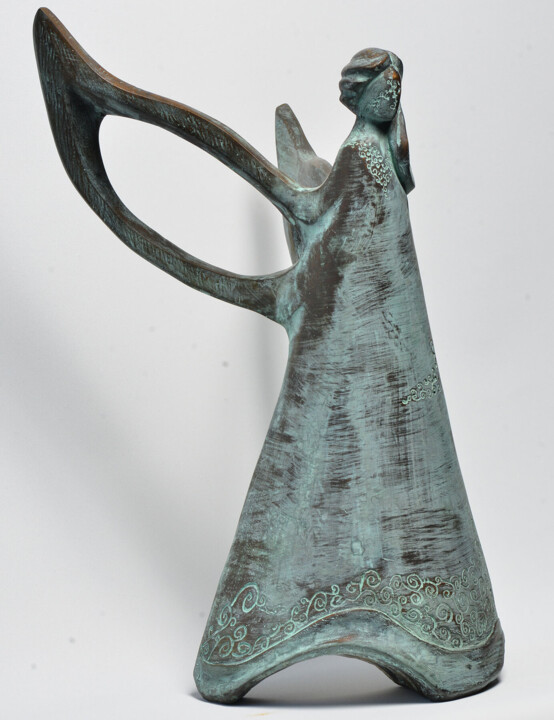 Fighting Women Angle 雕塑, 23.6x14.6 in