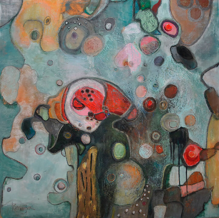 Painting titled "Des-dur" by Korchagina, Original Artwork, Pastel Mounted on Wood Panel