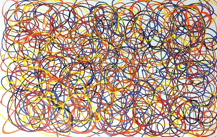 Painting titled "Fun summer" by Dam Domido, Original Artwork, Acrylic