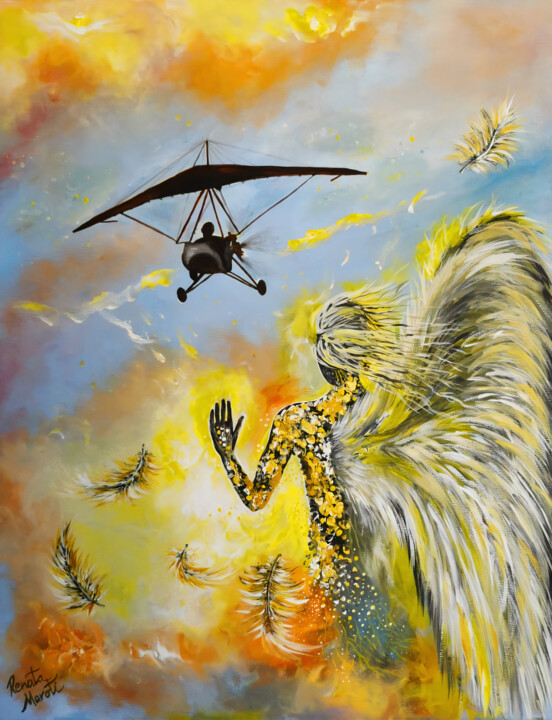 GUARDIAN ANGEL 绘画, 19.7x13.8 in