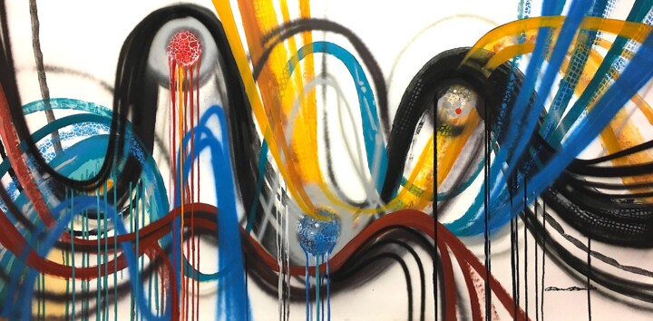 Bounce 绘画, 43.3x84.7 in