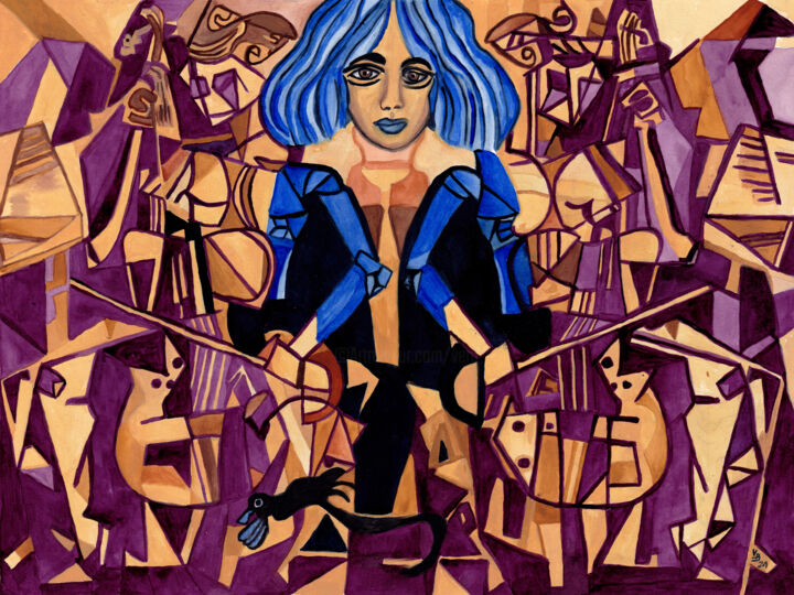 Schlussstaccato mit Cello und Paukenschlag 绘画, 11.8x15.8 in