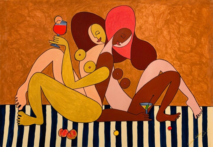 Sandy Beach and Cocktails 图画, 16.9x24 in