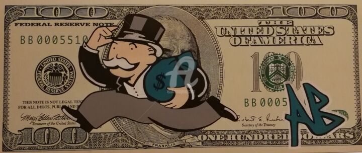 Billet Monopoly 绘画, 7.9x17.7 in