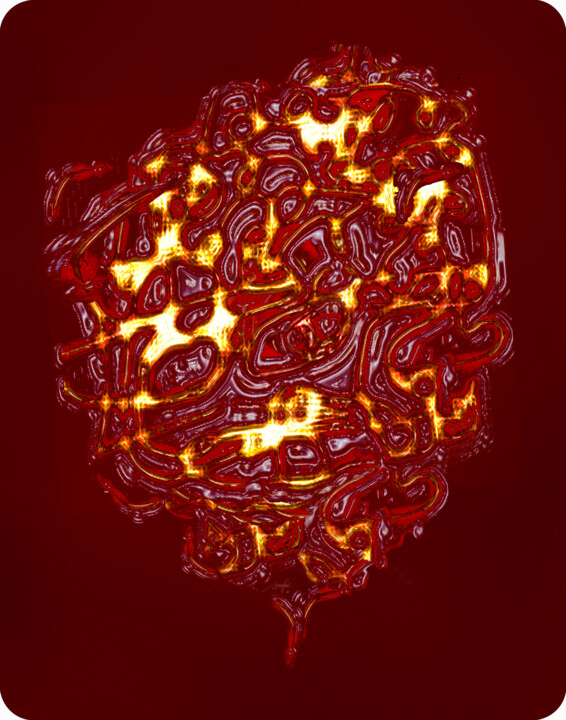 Peinture intitulée "" PassionRouge Barb…" par Grégory Dreyfus, Œuvre d'art originale, Peinture numérique Monté sur Aluminium