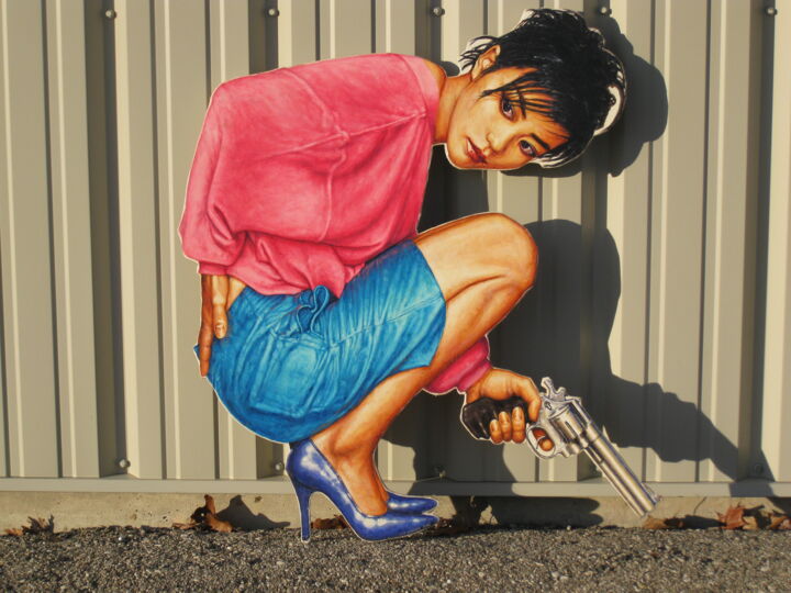 Chun Gah's Revenge 绘画, 37x34 in