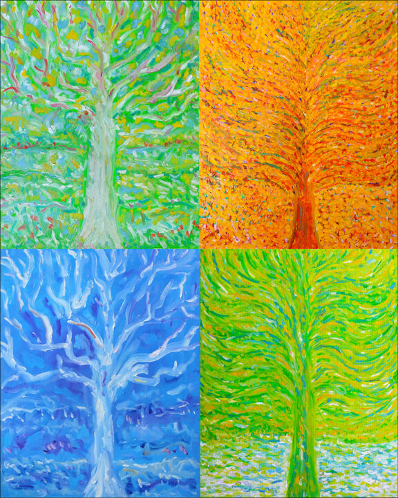 Les Quatre Saisons 绘画, 39.4x31.5 in