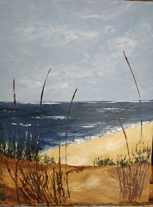 Painting titled "la plage" by Patricia Poulot, Original Artwork, Acrylic