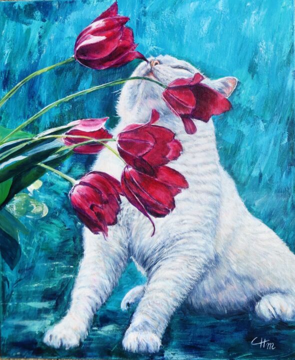 Peinture intitulée "ODEUR EXQUISE" par Chantal Martin (chm), Œuvre d'art originale, Acrylique