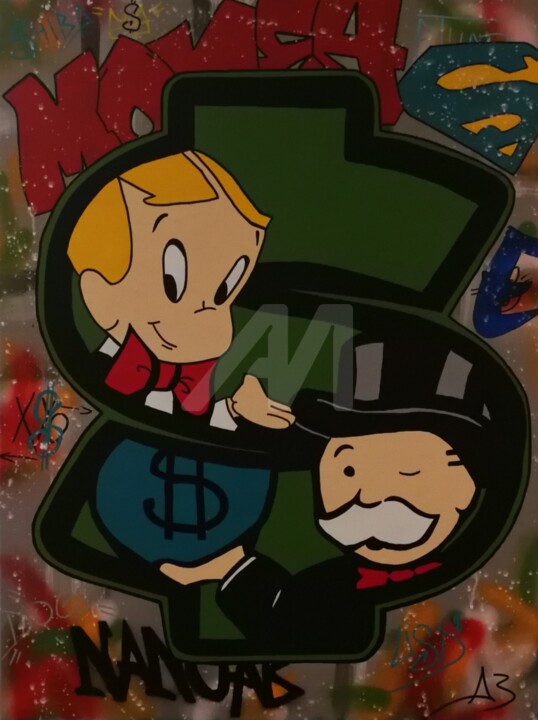 Dollars monopoly 绘画, 31.5x23.6 in