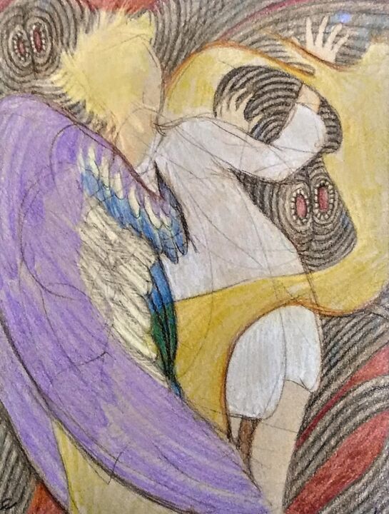 Battling the Demons of Fear 图画, 8x6 in