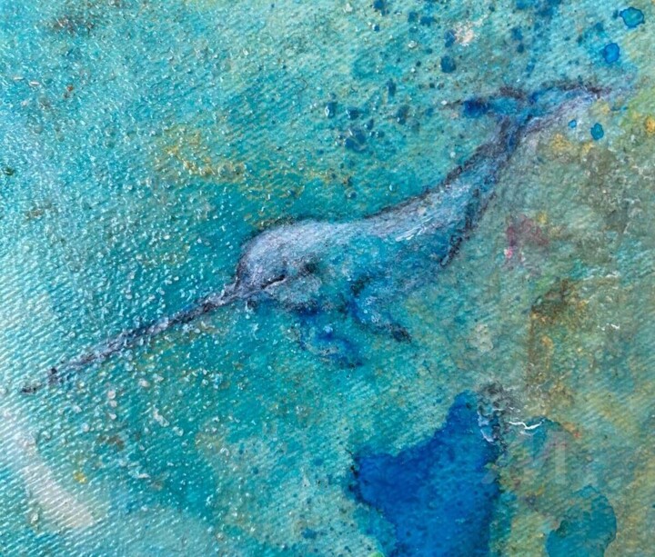 Narwhale 绘画, 11.8x11.8 in