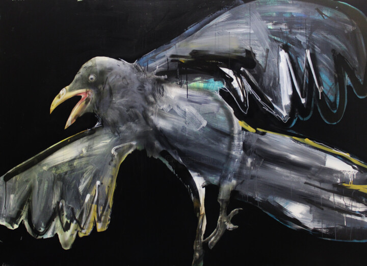Black bird 绘画, 59.1x78.7 in