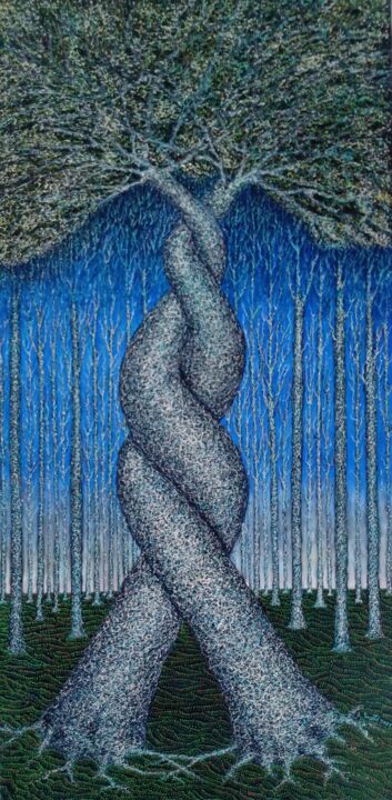ABBRACCIO ARBOREO Painting, 39.4x19.7 in