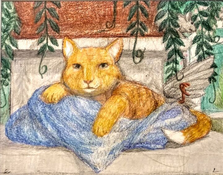 The Cat in His Kingdom 图画, 8x10 in