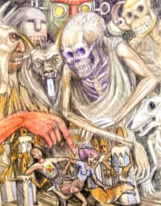 Dead Things and Demons 图画, 12x9 in
