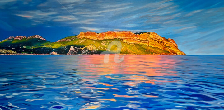 Peinture intitulée "Le Cap Canaille et…" par Gwendoline Pieters, Œuvre d'art originale, Huile Monté sur artwork_cat.