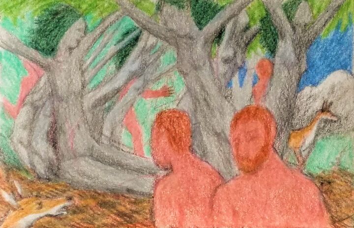 Men Hunting for Women 图画, 4x6 in