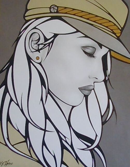 Drawing titled "Célia." by Sophie Dumont (heavenly), Original Artwork, Acrylic