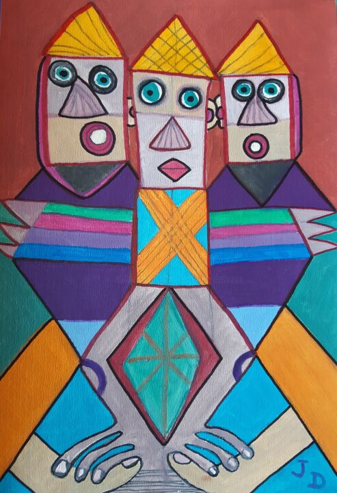 Les Faux Frères 绘画, 22.1x15.1 in