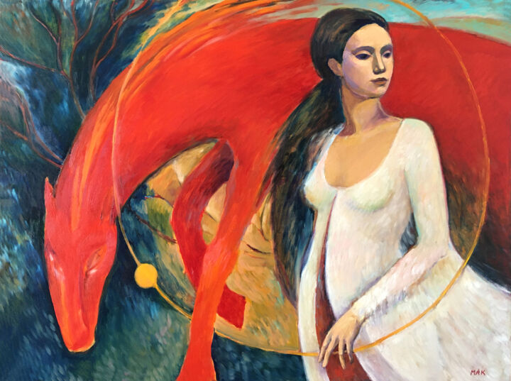 Ζωγραφική με τίτλο "CIRCLE OF THE SUN -…" από Irina Makarova, Αυθεντικά έργα τέχνης, Λάδι