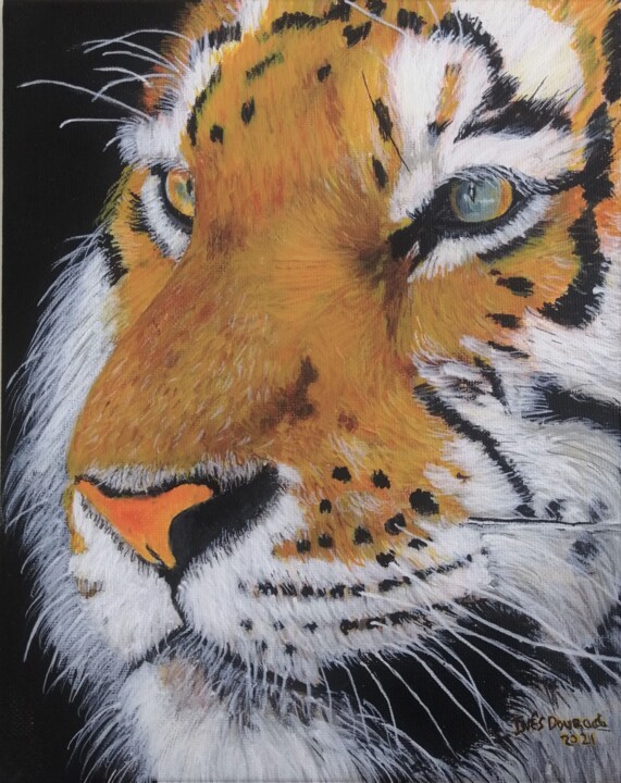 Reflexos no olhar dum tigre 绘画, 9.8x7.9 in