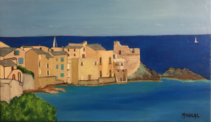 绘画 标题为“Vue du port d'Erbal…” 由Paul Colombani, 原创艺术品, 油