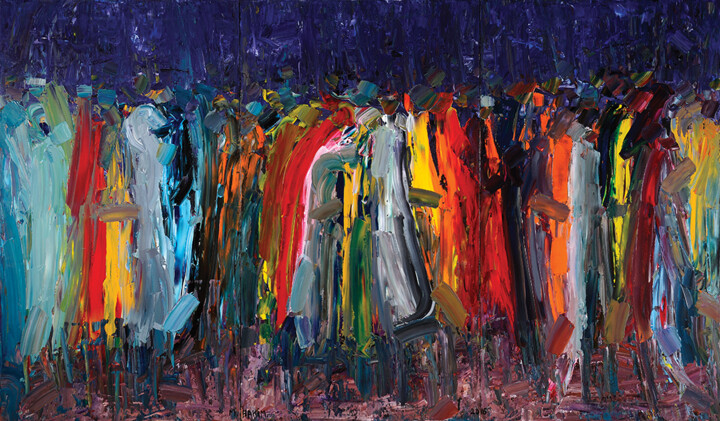 Schilderij getiteld "Hope Illuminates Th…" door Maroun Hakim, Origineel Kunstwerk, Acryl Gemonteerd op Frame voor houten bra…