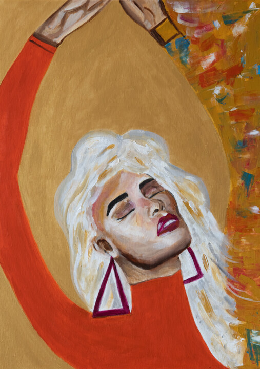 Naomi abstract contemporary portrait Painting 绘画, 27.6x19.7 in