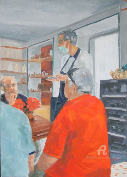 Peinture intitulée "La Commande - N°1 -…" par Chéker, Œuvre d'art originale, Huile Monté sur Châssis en bois
