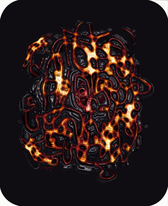 Peinture intitulée "« Saül brainy ou DI…" par Grégory Dreyfus, Œuvre d'art originale, Peinture numérique Monté sur Aluminium