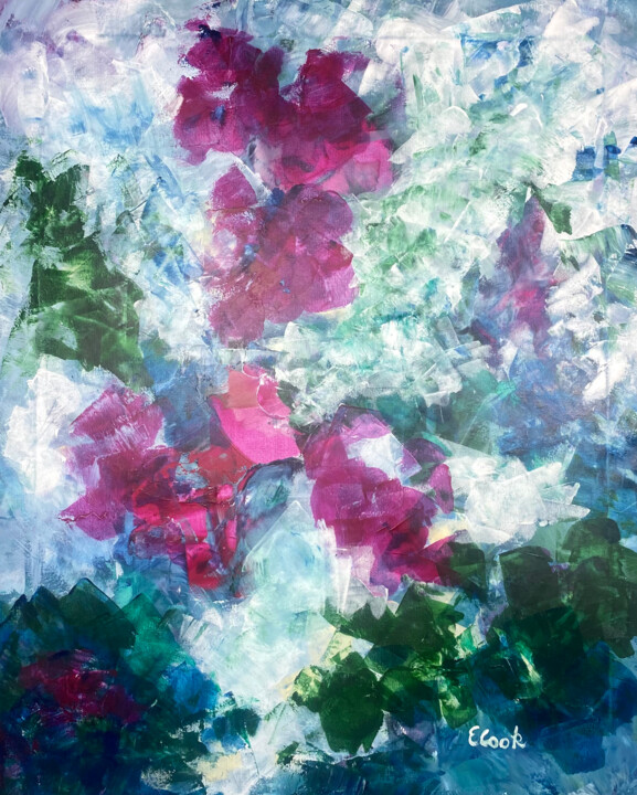 Painting titled "Songs of Bougainvil…" by Elisa Cook Benbassat Bassat, Original Artwork, Acrylic