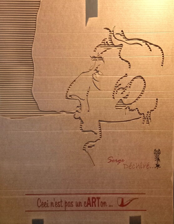 Bois sculpté/ SERG DÉCHIRÉ... 雕塑, 40.6x30.7 in