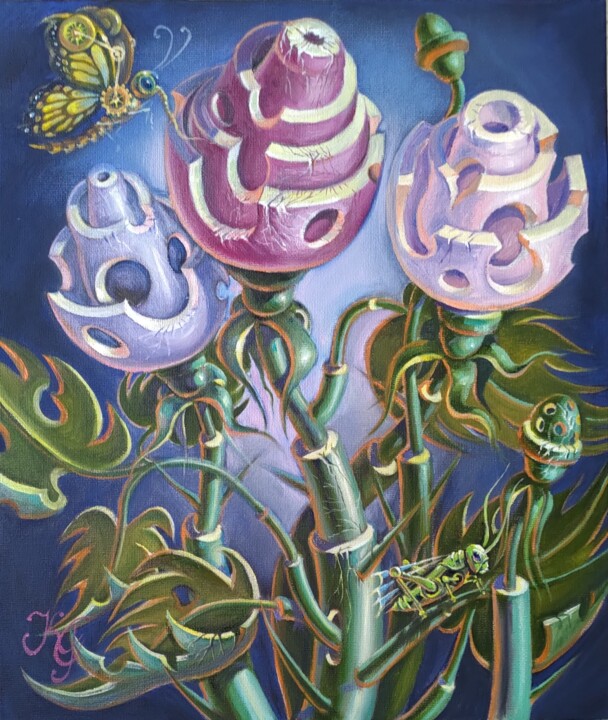 Flowers 绘画, 13.8x11.8 in