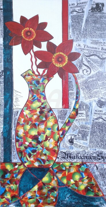 Nouvelles fleurs Collages, 31.5x15.8 in