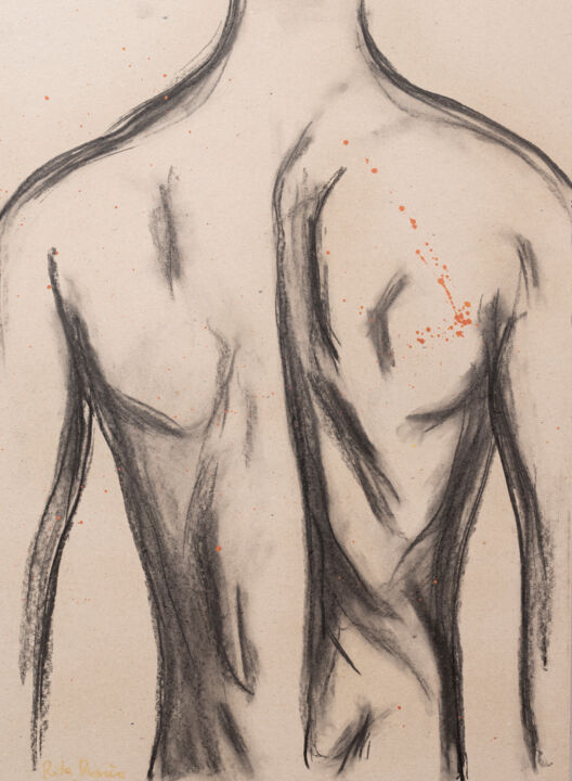 Body study of male model XV 绘画, 31.5x23.6 in