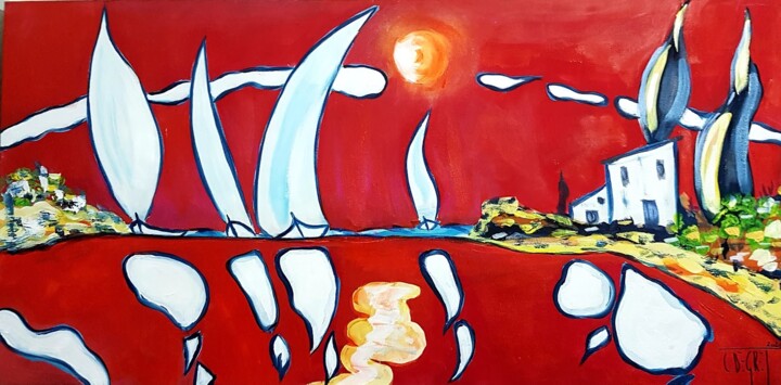 Les voiliers 绘画, 19.7x39.4 in