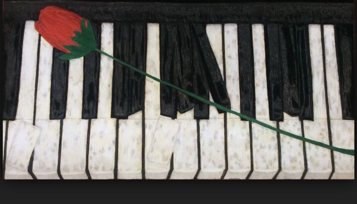 The last chord in memory of John Lord Deep Purple Tablo, 8,3x15 in