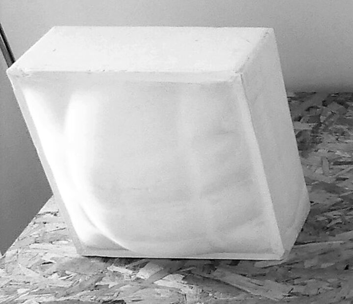Sculpture intitulée "Volume Courbe O1" par Marcel Mariono, Œuvre d'art originale, Plâtre