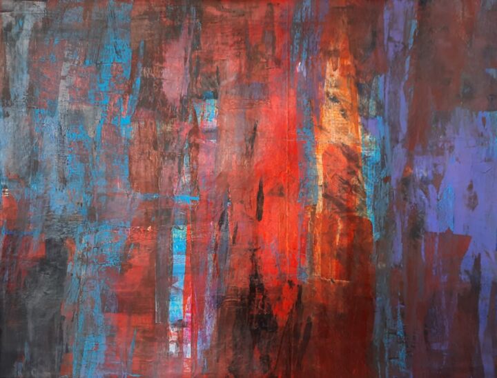 Painting titled "Abstract color pain…" by Sunil Karunarathna, Original Artwork, Acrylic