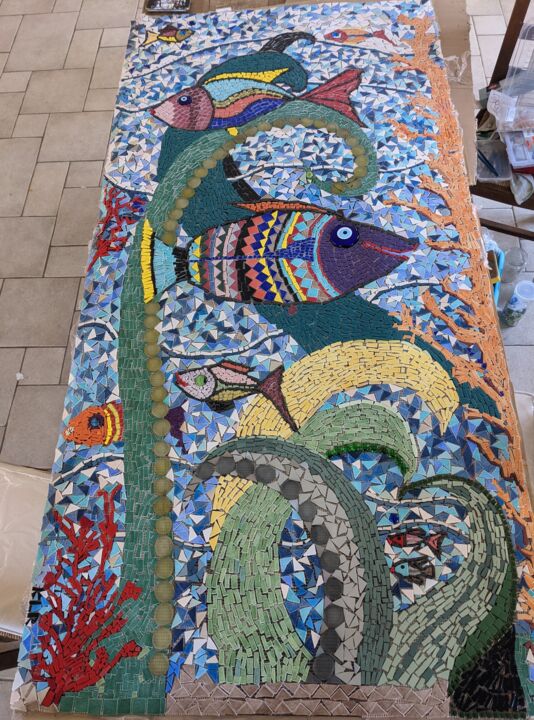 Mosaïque mer 雕塑, 78.7x39.4 in