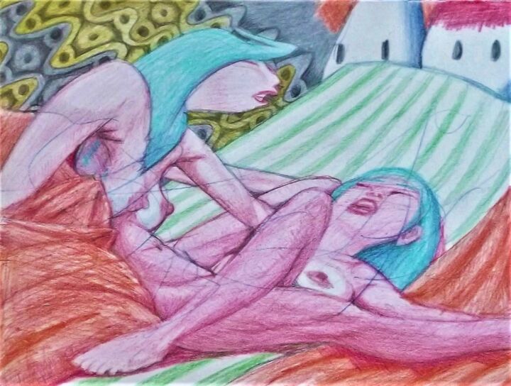 Drawing titled "Scissors" by Edwin Loftus, Original Artwork, Pastel Mounted on Other rigid panel