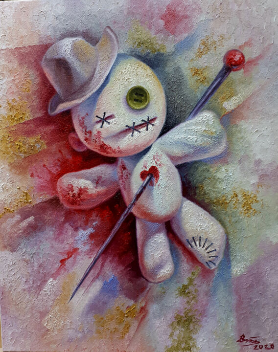 Woodoo Mister Love 绘画, 19.7x15.8 in