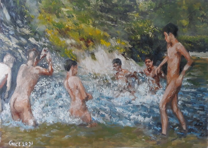 River games 绘画, 13.8x19.3 in