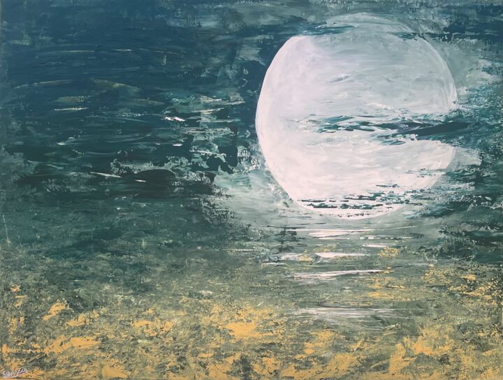 Painting titled "Notre terre Gaia" by Corinne Garcia, Original Artwork, Acrylic