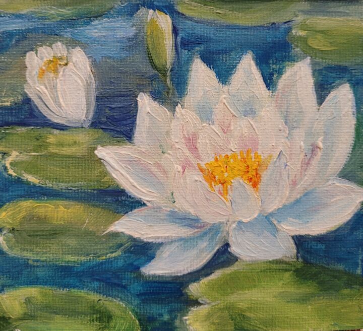 White Lotus 绘画, 4x4.5 in