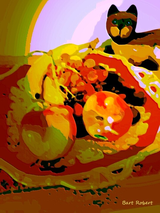 Le chat et le fruit 数字艺术