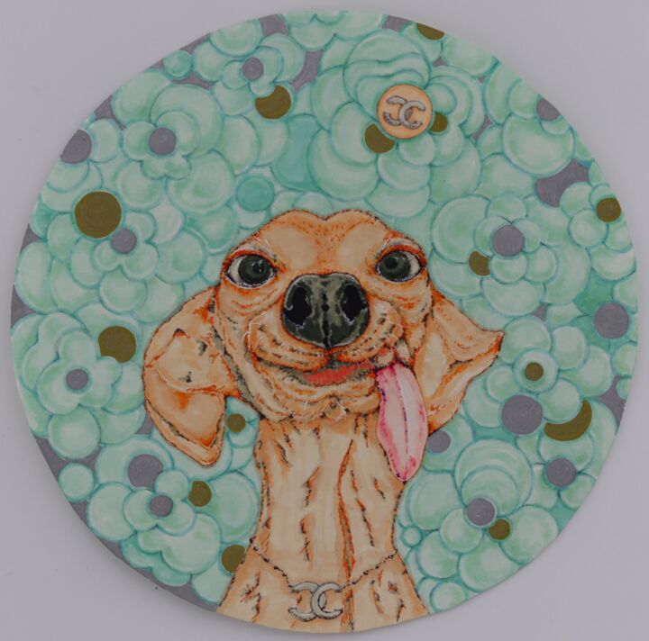 Small dog Chanel 2 图画, 7.8x7.8 in